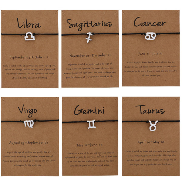 Stellar Bond Zodiac Rope Bracelet – Adjustable Couple Edition