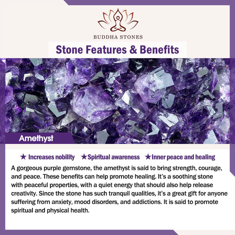 Buddha Stones Amethyst Hematite Spiritual Awareness Bracelet