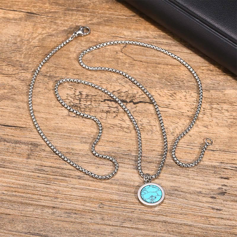 FREE Today: Courage Power Natural Stone Turquoise Tiger Eye Lazurite Malachite Necklace Pendant