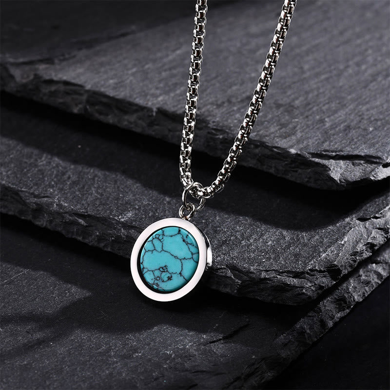 FREE Today: Courage Power Natural Stone Turquoise Tiger Eye Lazurite Malachite Necklace Pendant