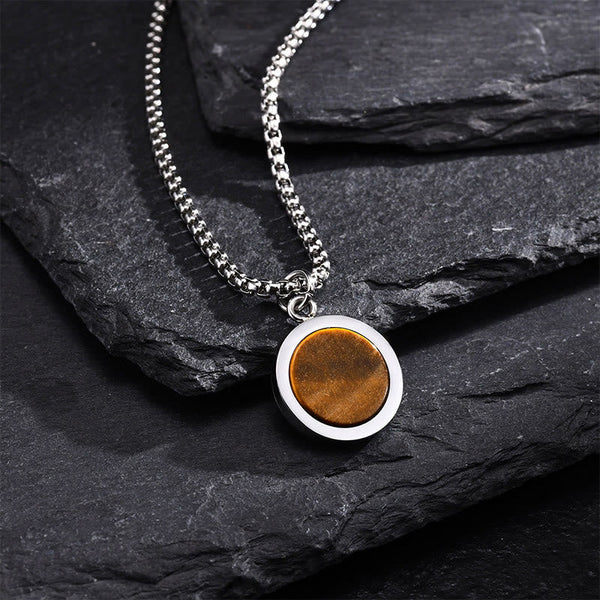 FREE Today: Courage Power Natural Stone Turquoise Tiger Eye Lazurite Malachite Necklace Pendant