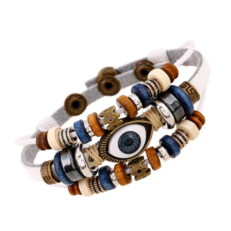 FREE Today: Protection and Blessing Evil Eye Leather Adjustable Bracelet