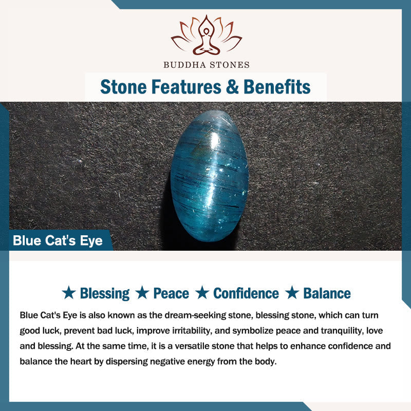 FREE Today: Peace Healing Blue Cat's Eye White Crystal Peace Buckle Meaning Bracelet