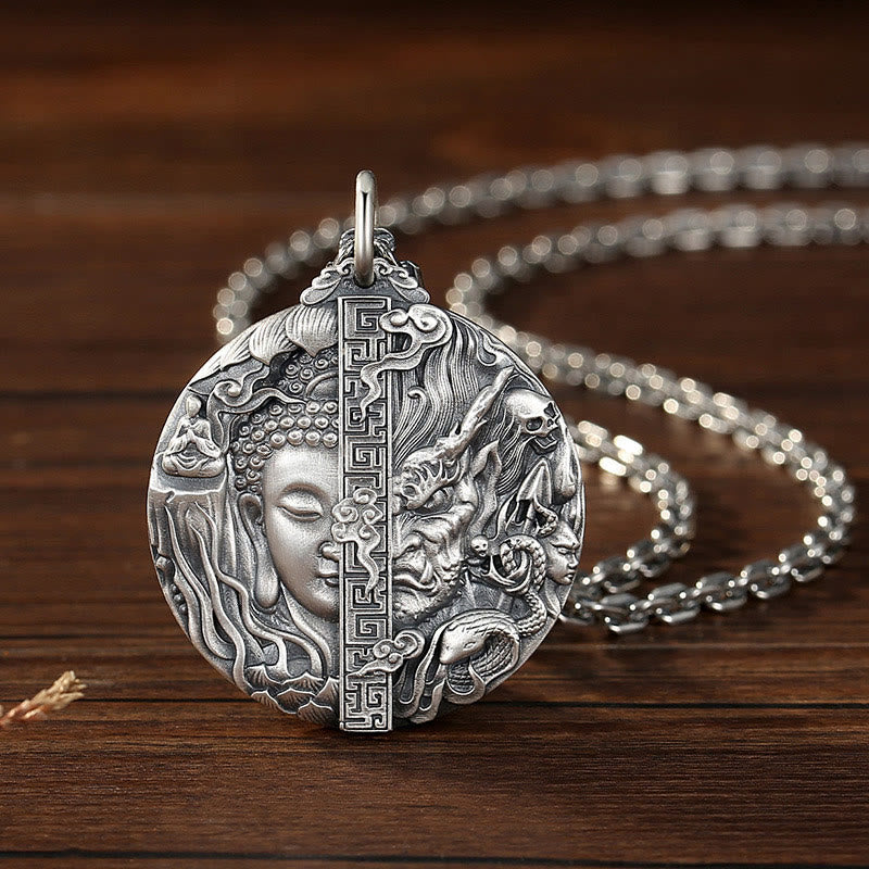 FREE Today: Self Care and Healing Copper Buddha Demon Pattern Pendant Necklace