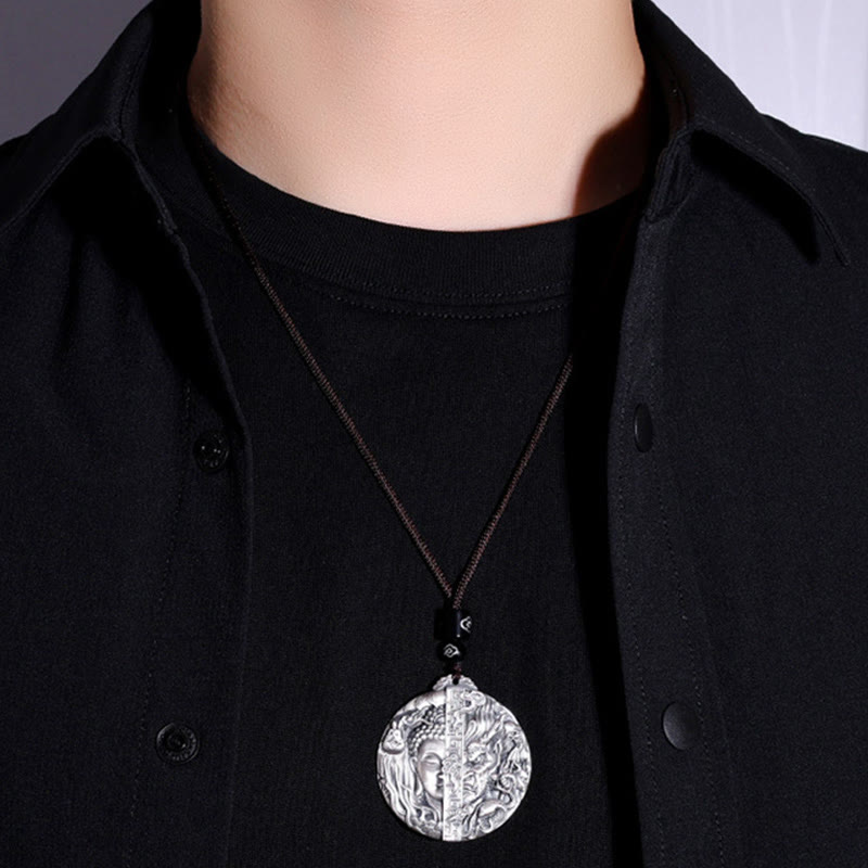 FREE Today: Self Care and Healing Copper Buddha Demon Pattern Pendant Necklace