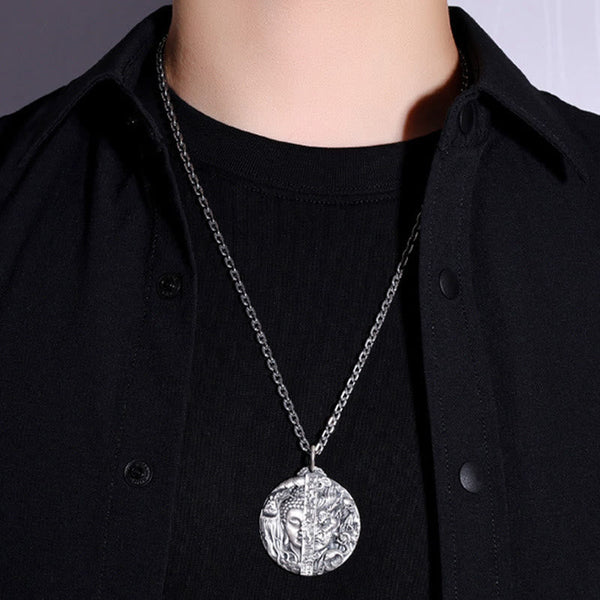 FREE Today: Self Care and Healing Copper Buddha Demon Pattern Pendant Necklace