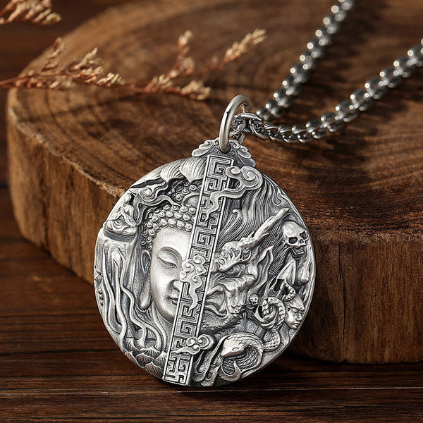 FREE Today: Self Care and Healing Copper Buddha Demon Pattern Pendant Necklace