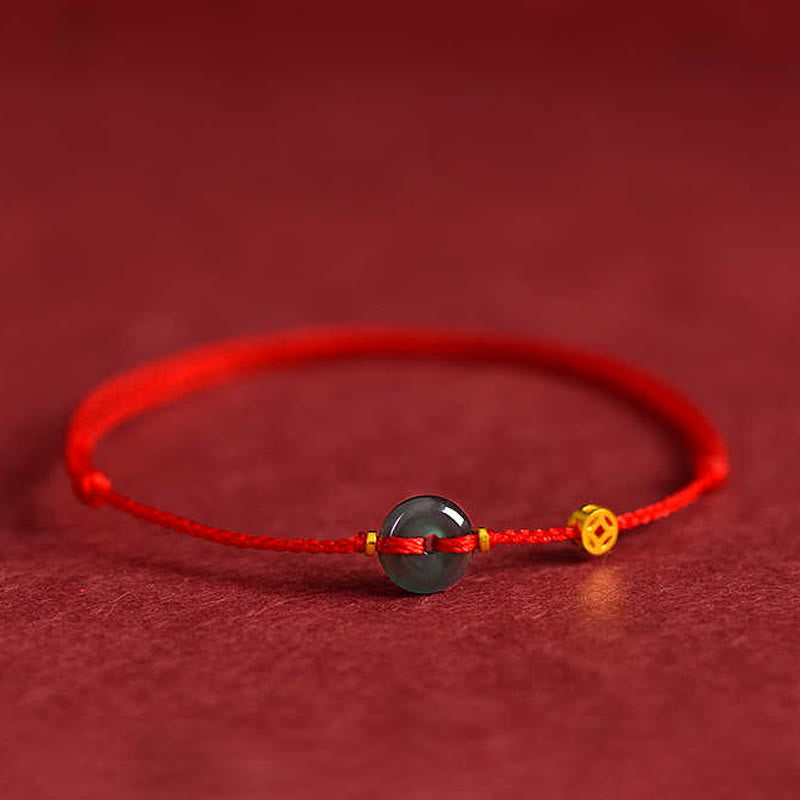 FREE Today: Fortune Connection Peace Buckle Copper Coins Jade Red String Bracelet Anklet