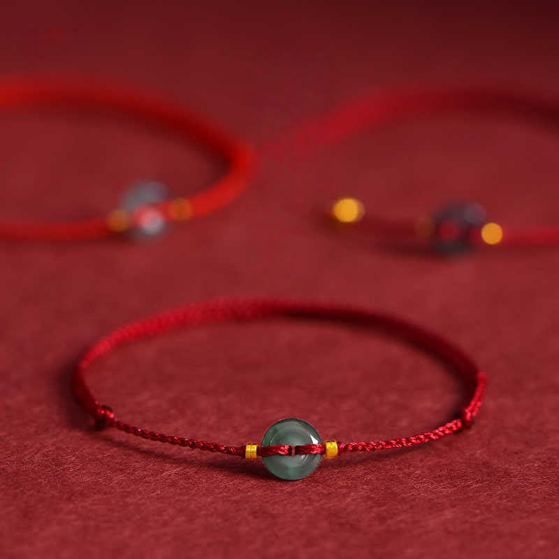 FREE Today: Fortune Connection Peace Buckle Copper Coins Jade Red String Bracelet Anklet