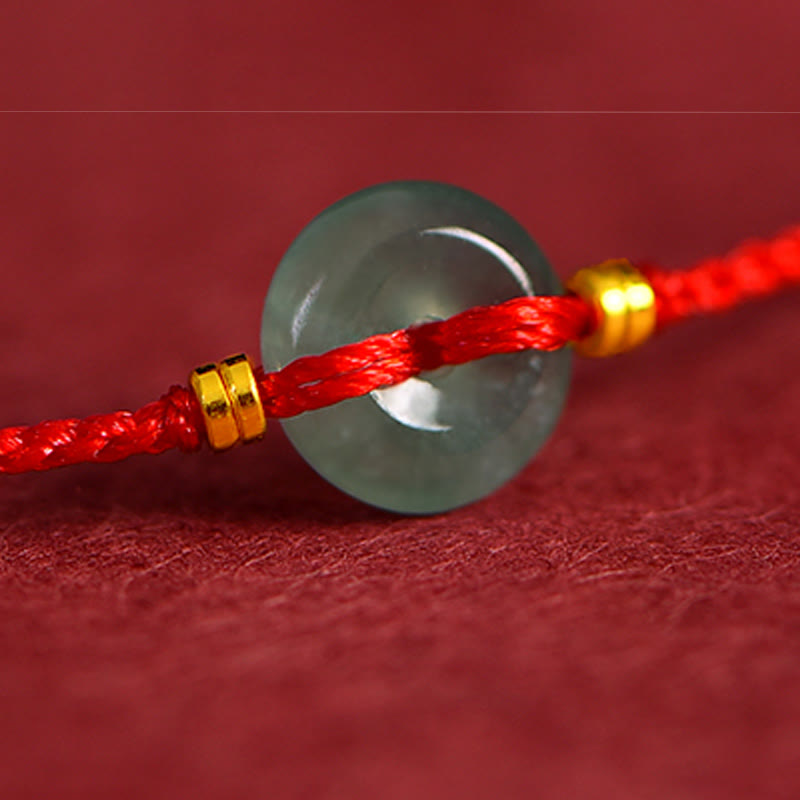 FREE Today: Fortune Connection Peace Buckle Copper Coins Jade Red String Bracelet Anklet