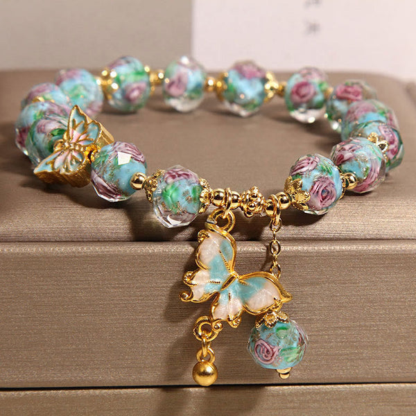 FREE Today: Love Freedom Butterfly Charm Rose Flower Liuli Bracelet