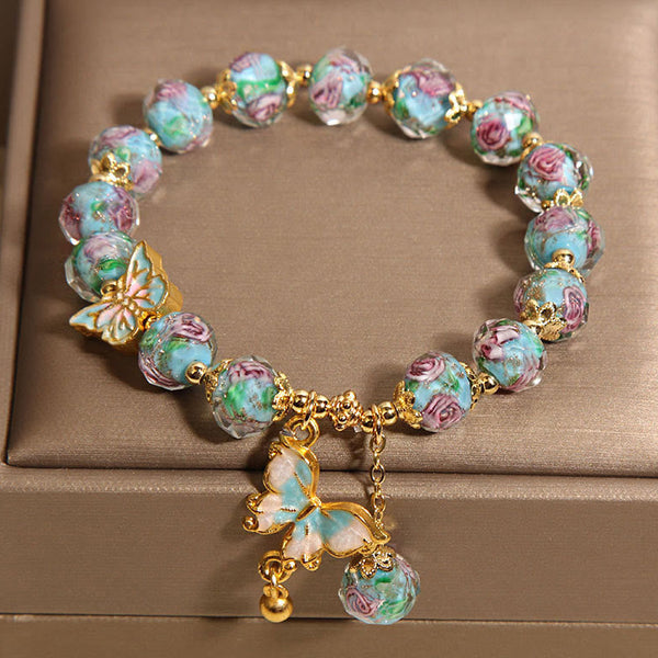 FREE Today: Love Freedom Butterfly Charm Rose Flower Liuli Bracelet