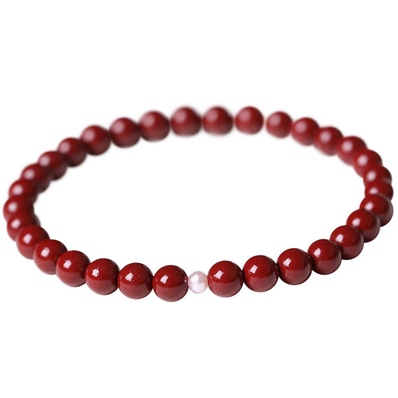 Buddha Stones Gourd Pearl Cinnabar Blessing Beads Bracelet