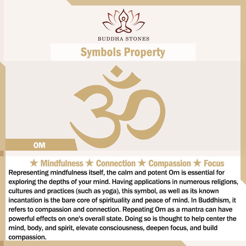 Buddha Stones Natural Om Symbol Adjustable Wealth Men's Ring