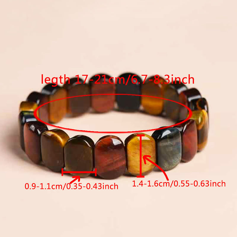 Buddha Stones Natural Colored Tiger Eye Oval Beads Strength Bracelet