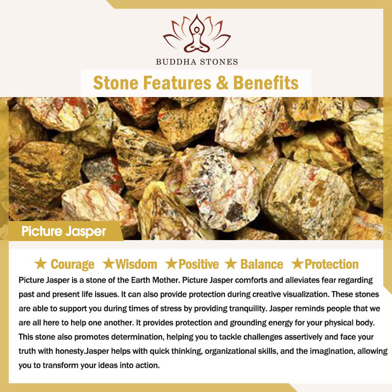 Buddha Stones Picture Jasper Irregular Blocks Balance Bracelet