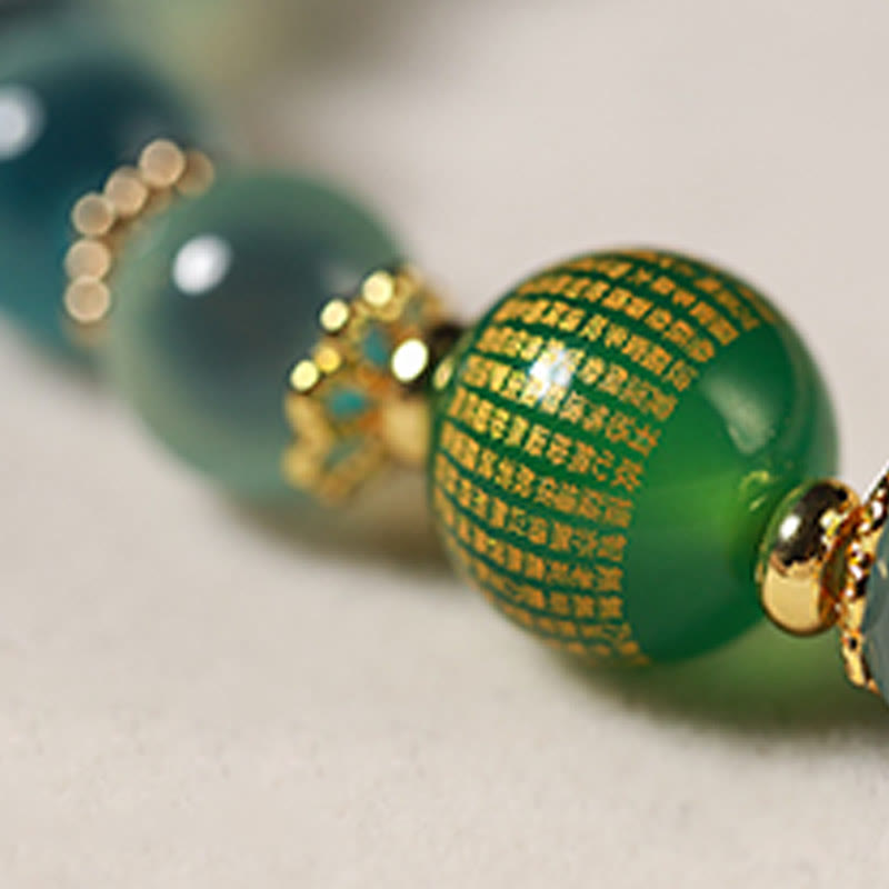 Buddha Stones Natural Colorful Candy Agate Golden Lotus Pod Healing Bracelet