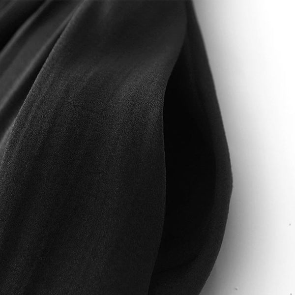 Buddha Stones Simple Pleated Design Elastic Waist Women's Skirt With Pockets