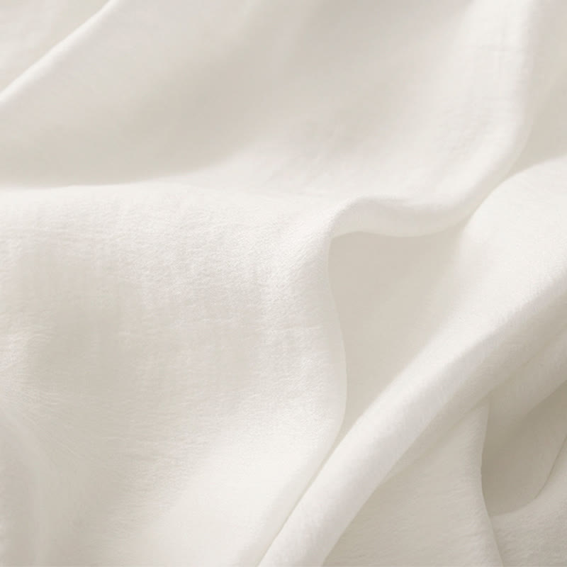 Buddha Stones Simple Pleated Design Elastic Waist Women's Skirt With Pockets