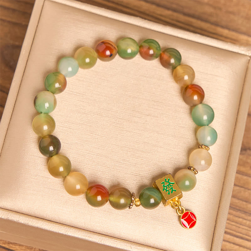 FREE Today: Dispel Evil Spirits Natural Peacock Agate Coin Bracelet