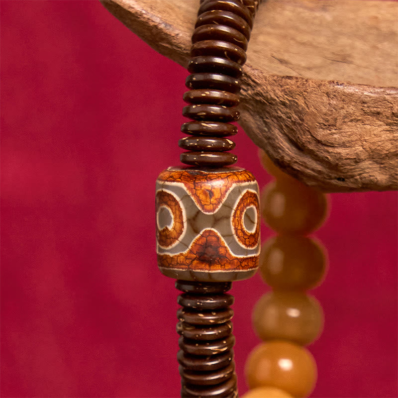 FREE Today: Happiness Wisdom Tibetan Bodhi Seed Dzi Bead Coconut Shell Bracelet