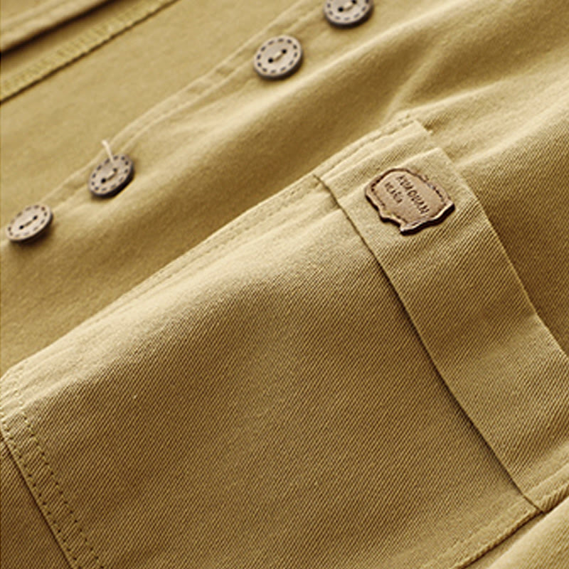 Buddha Stones Solid Color Front Buttons Sleeveless Women's Cotton Waistcoat With Pockets