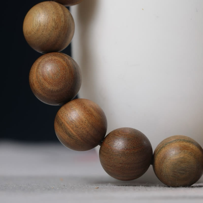 Buddha Stones Green Sandalwood Pixiu Attract Wealth Bracelet