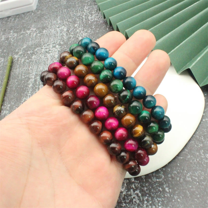 Buddha Stones Various Color Tiger Eye Beads Pixiu Wealth Courage Bracelet