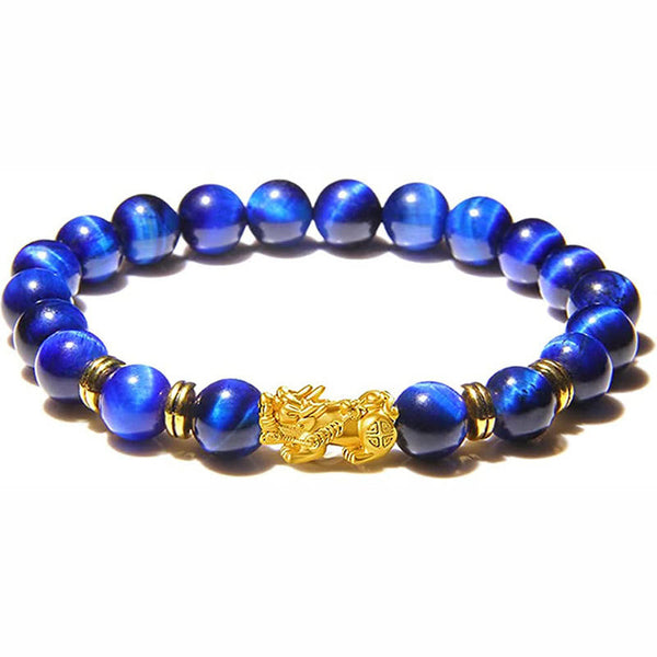 Buddha Stones Various Color Tiger Eye Beads Spacer Beads Pixiu Wealth Courage Bracelet