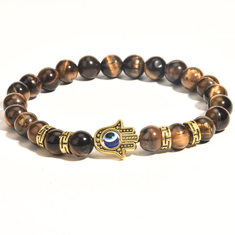 Buddha Stones Tiger Eye Beads Evil Eye Courage Bracelet
