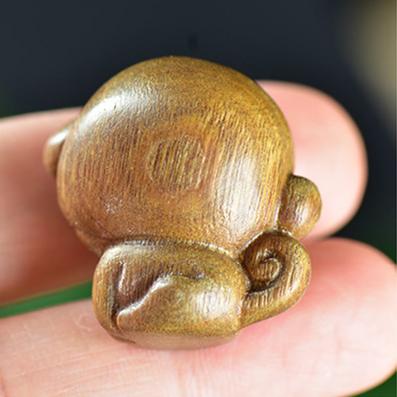 Buddha Stones Green Sandalwood Small Leaf Red Sandalwood Cute Monkey Animals Peace Decoration