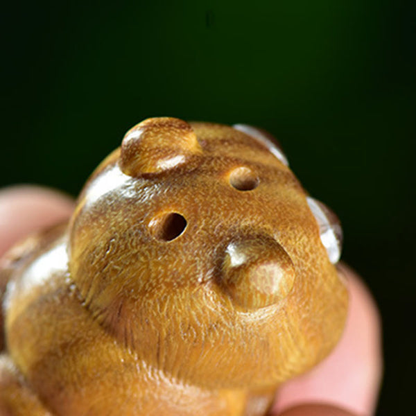 Buddha Stones Green Sandalwood Small Leaf Red Sandalwood Cute Pig Animals Positive Decoration