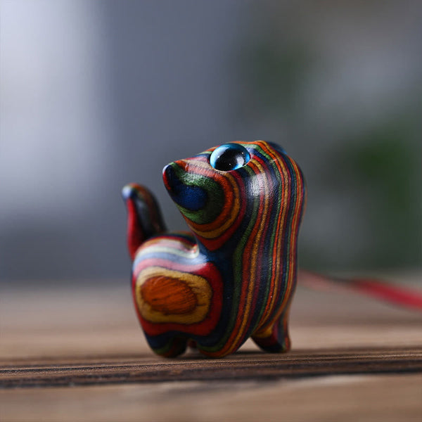 Buddha Stones Rainbow Eucalyptus Cute Cat Animals Calm Decoration