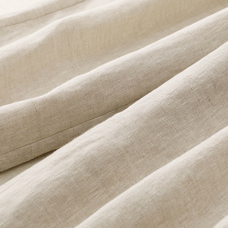 Buddha Stones Summer Plain Women's Cotton Linen Harem Pants With Pockets