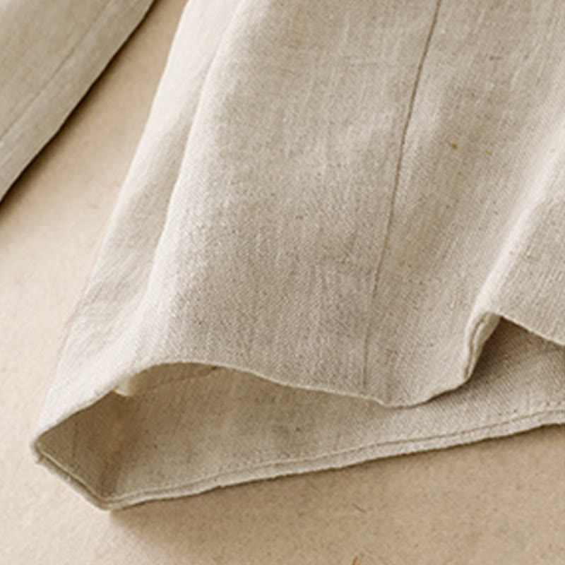 Buddha Stones Summer Plain Women's Cotton Linen Harem Pants With Pockets