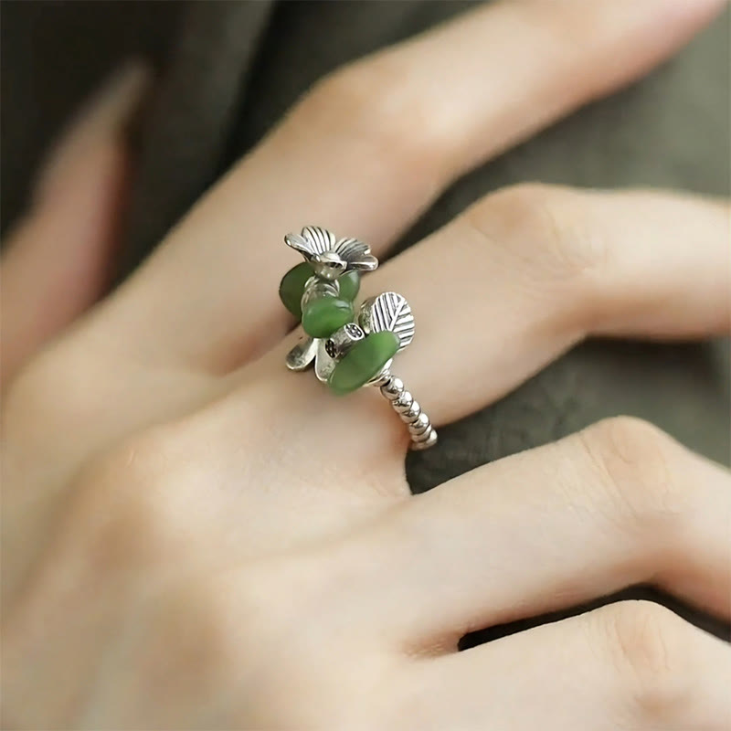 FREE Today: Luck and Balance Flower Pattern Copper Alloy Elastic Rope Ring