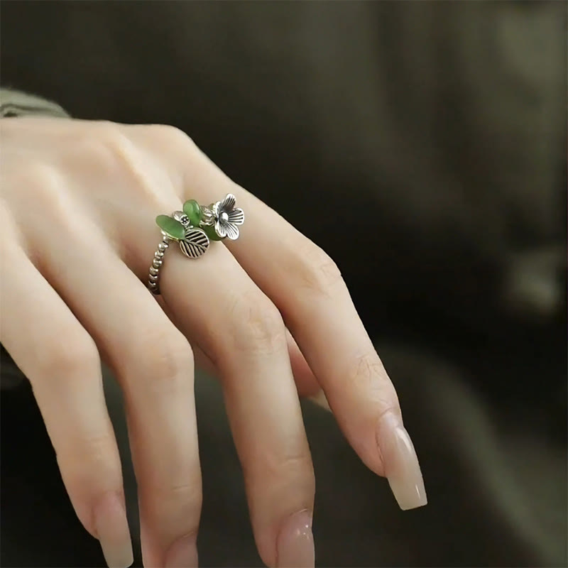 FREE Today: Luck and Balance Flower Pattern Copper Alloy Elastic Rope Ring