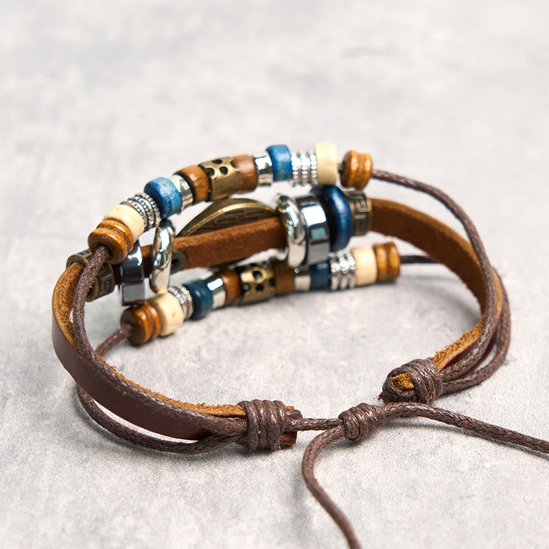 FREE Today: Protection and Blessing Evil Eye Leather Adjustable Bracelet