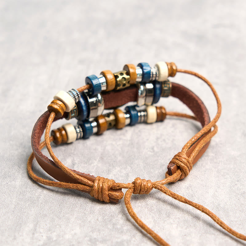 FREE Today: Protection and Blessing Evil Eye Leather Adjustable Bracelet