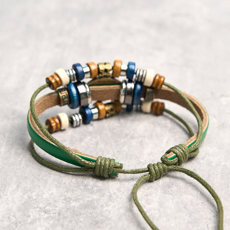 FREE Today: Protection and Blessing Evil Eye Leather Adjustable Bracelet