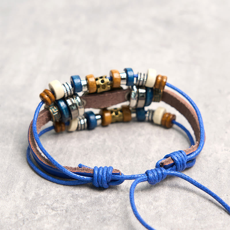 FREE Today: Protection and Blessing Evil Eye Leather Adjustable Bracelet