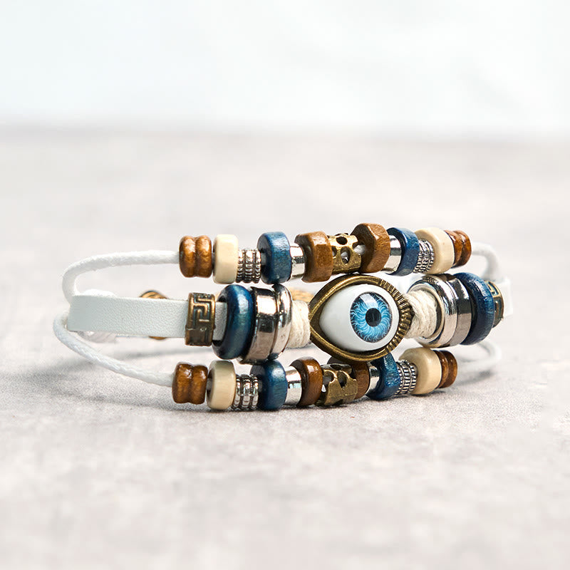 FREE Today: Protection and Blessing Evil Eye Leather Adjustable Bracelet