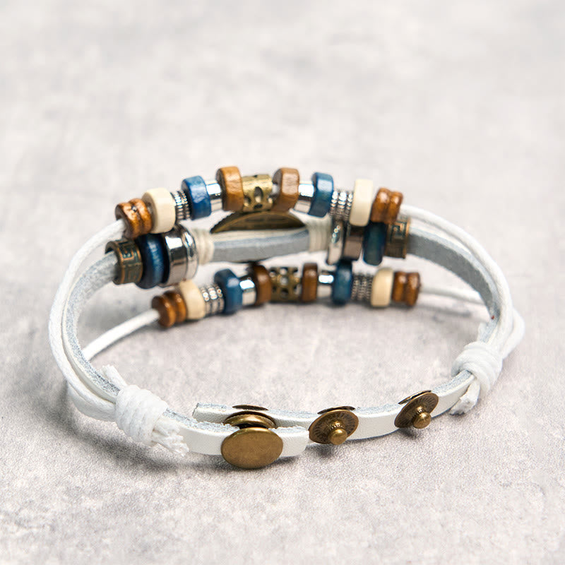 FREE Today: Protection and Blessing Evil Eye Leather Adjustable Bracelet