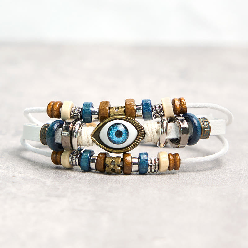 FREE Today: Protection and Blessing Evil Eye Leather Adjustable Bracelet