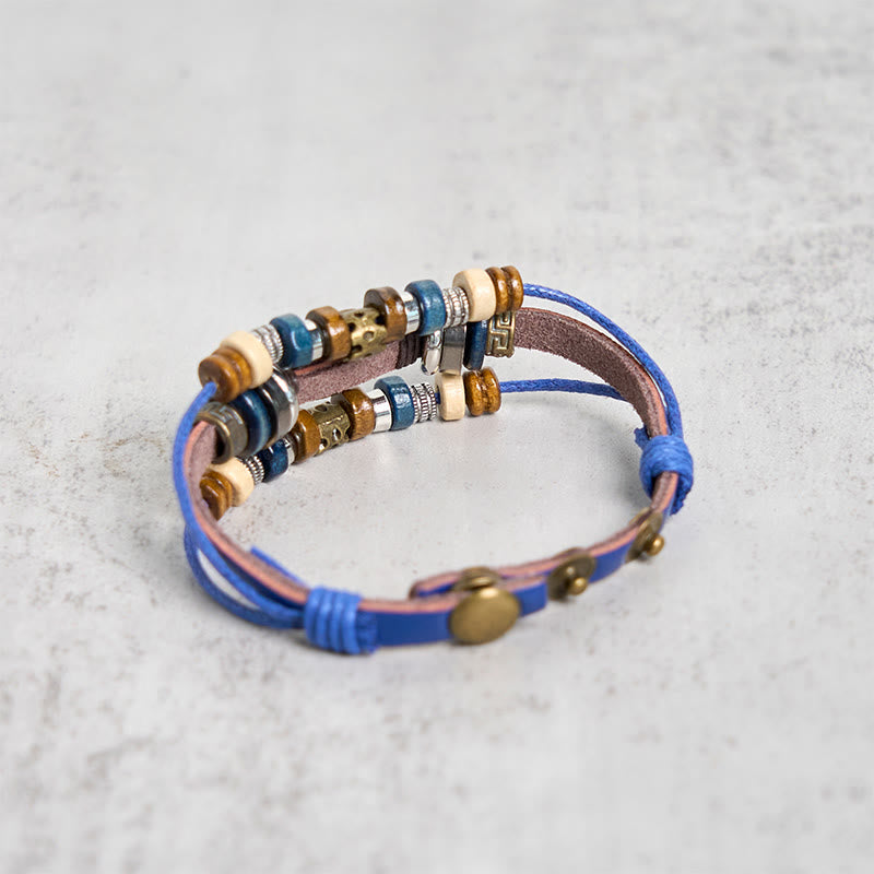 FREE Today: Protection and Blessing Evil Eye Leather Adjustable Bracelet