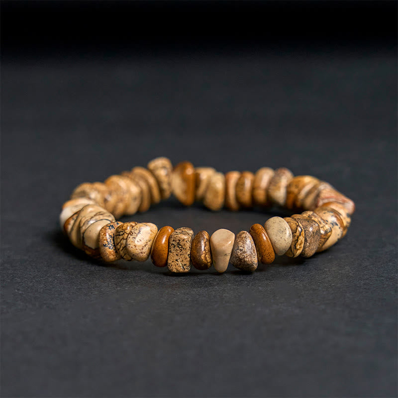 Buddha Stones Picture Jasper Irregular Blocks Balance Bracelet