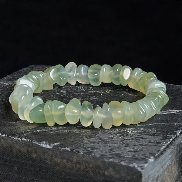 Buddha Stones Natural Peridot Irregular Blocks Peace Bracelet