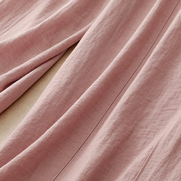 Buddha Stones Summer Drawstring Design Women's Wide Leg Pants With Pockets