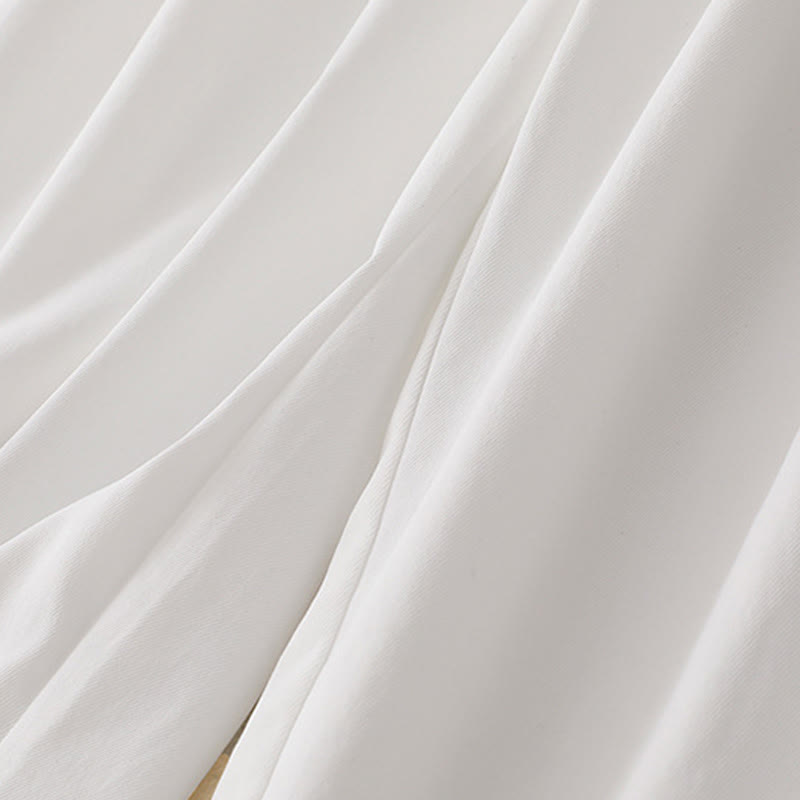 Buddha Stones Summer Button Ruffled Ankle-Length Women's Pants With Pockets