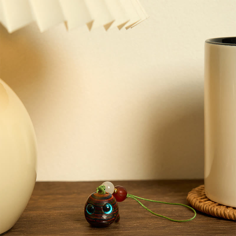 Buddha Stones Rainbow Eucalyptus Dolphin Carved Positive Key Chain Phone Hanging Decoration